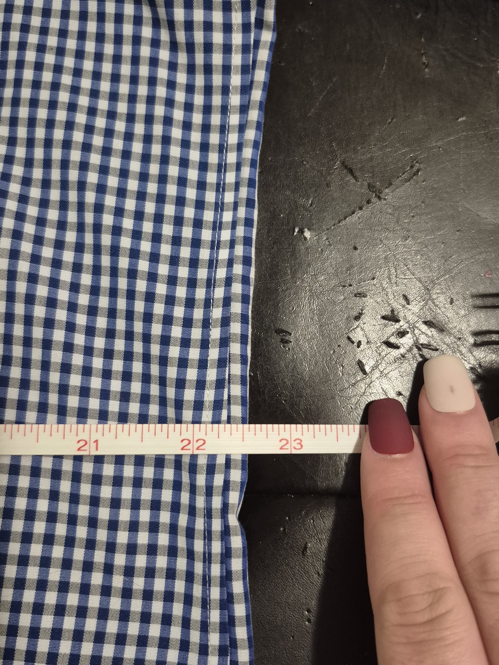 Men's Blue Gingham Button-Down Shirt - Picture 7 of 7